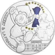 Frankreich 50 Euro  2018 Stgl. Mickey und La France in Farbe 5