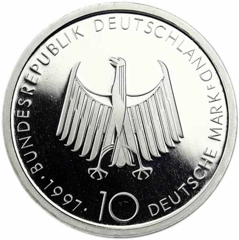 Deutschland-10-DM-Silber-1997-PP-100-Jahre-Erfindung-des-Dieselmotor-I