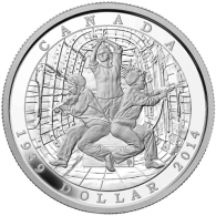 Kanada-1Dollar-2014-AgPP-ZweiterWeltkrieg-RS