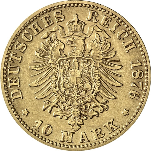 Kaiserreich 10 Mark 1875-1888 Friedrich I. Grossherzog von Baden J.186 I