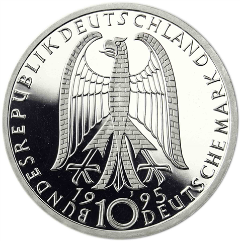 Deutschland 10 DM Silber 1995 PP Frauenkirche in Dresden I (1)