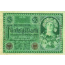 Banknote 50 Reichsmark mit Maedchenkopf und Blumen 
