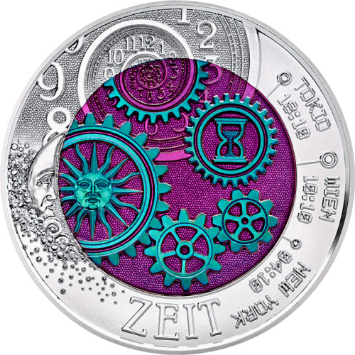 Österreich 25 Euro 2016 Silber-Niob-Münze "Zeit"