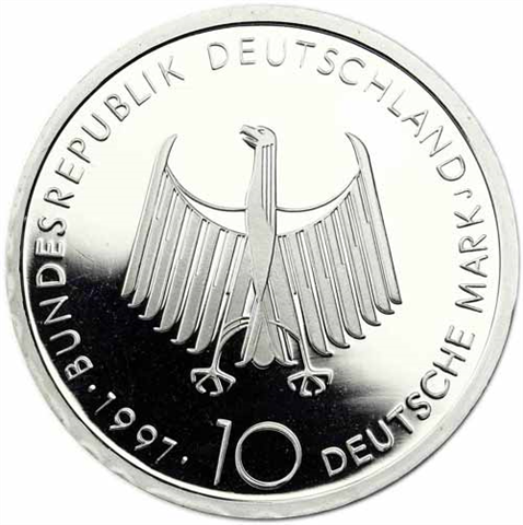 Deutschland-10-DM-Silber-1997-PP-100-Jahre-Erfindung-des-Dieselmotor-I