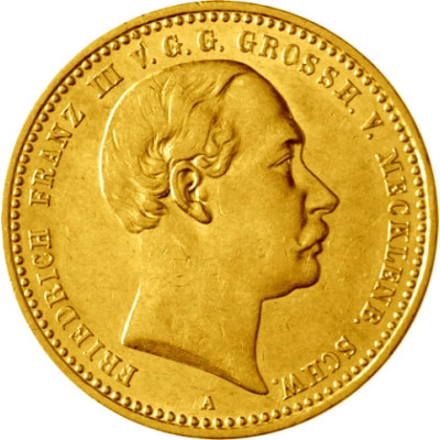 10 Mark Münze 1890 Großherzogtum Mecklenburg-Schwerin J.232 Franz III. Gold Kaiserreich 