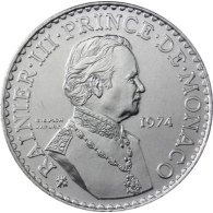 Monaco-50Francs-1974-Agbfr-Regierungsjubiläum-RS