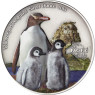 Tokelau 1 Oz Silber 2014 Gelbaugenpinguin Antike-Finish in FARBE