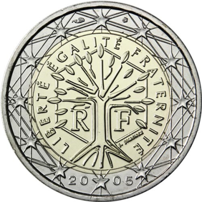 Frankreich-2Euro-2005-Kursmünze-Lebensbaum-RS