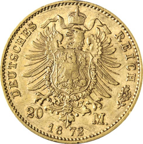 Kaiserreich 20 Mark 1872 - 1873 König Ludwig II. von Bayern J.194 