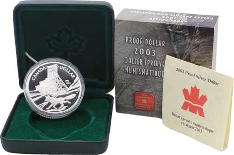 Kanada-1Dollar-2003-AGpp-Cobalt Miene-Etui