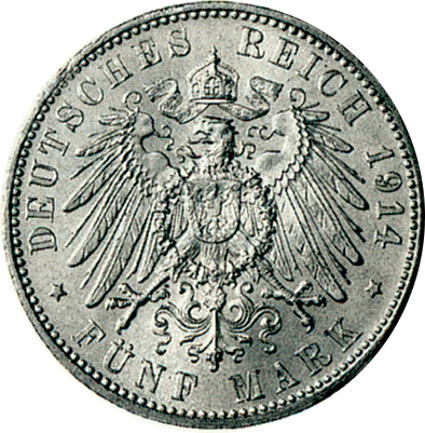 Preußen 5 Mark Silber 1891-1908 Wilhelm II - Deutscher Kaiser und König