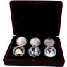 Samoa-6x10 Dollar-2009-PPvergoldet-200th Geburtstag C. Darwin-Etui I
