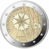 Estland-2Euro-2024-Nationalblume-Kornblume-RS