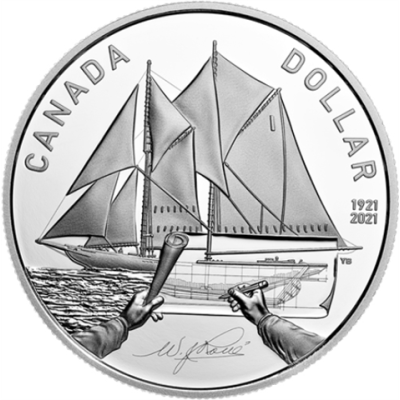 Kanada-1Dollar-2021-Bluenose-Segelschiff-RS