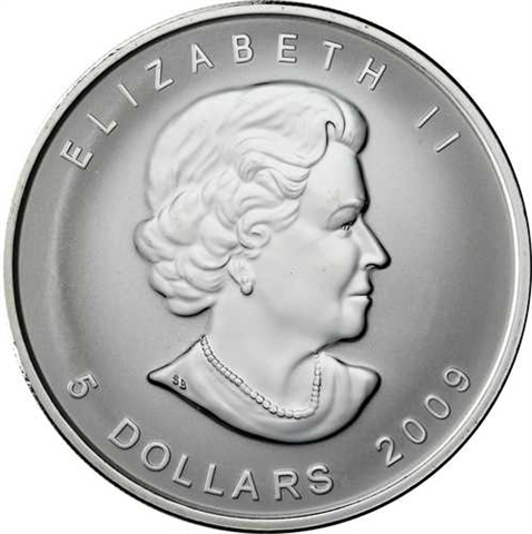 Kanada 5 Dollars 2009 frostet Maple Leaf mit Privy Mark Brandenburger Tor I