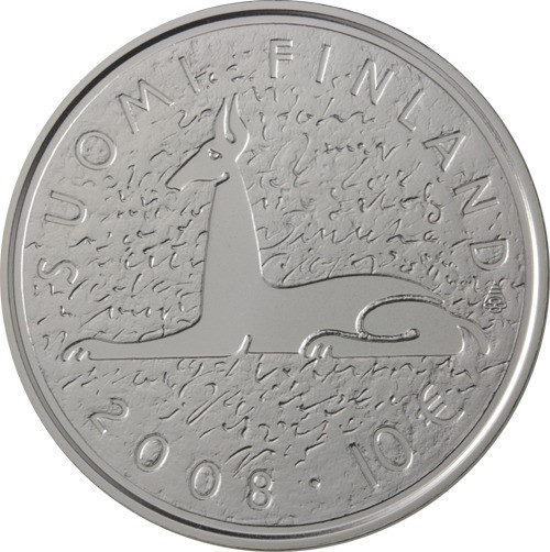 Finnland-10-Euro-2008-AgStgl-MikaWaltari-RS
