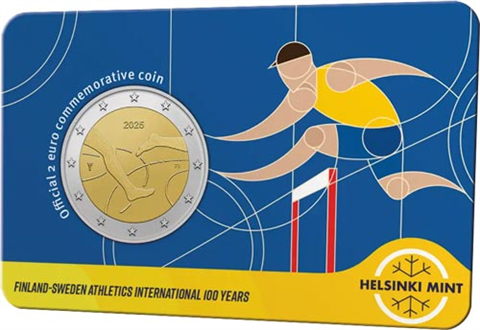 Finnland-2Euro-2025-Stgl-Coincard-Gelb-Leichtathletik-RS
