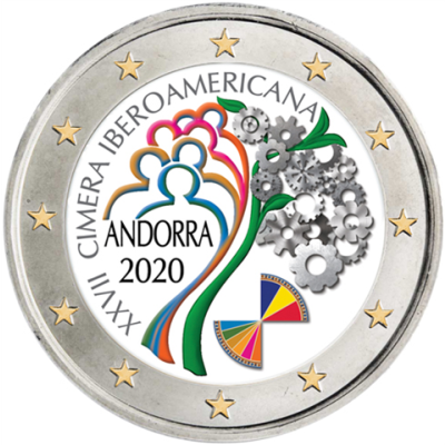 Andorra-2-Euro-2020-Ibero-Amerika-Gipfel-Farbe-I