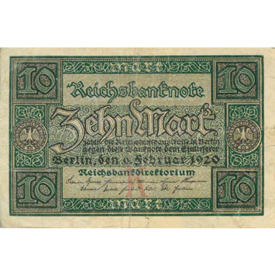 Ro63-DeutschesReich-10Mark-1920-Reichsbanknote-RS
