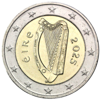 Irland-2-Euro-2025-Keltische-Harfe-RS
