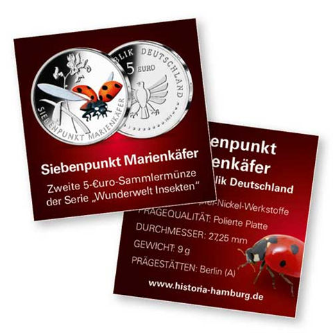 Deutschland-5Euro-2023-Wunderwelt-Insekten-Marienkäfer-RS