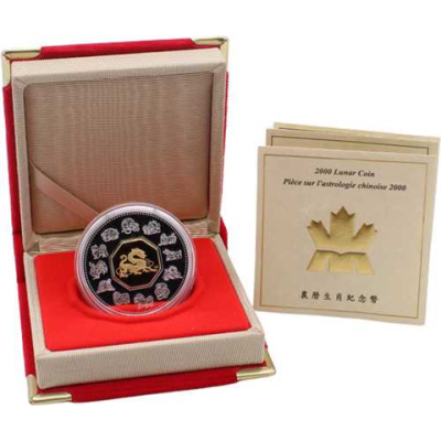 Kanada-15 Dollar-2000-AGpp-Jahr des Drachen-Etui