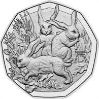 Österreich-5Euro-2026-AgHgh-Hasentrio-RS