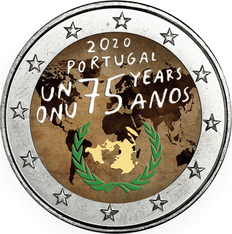 Portugal-2-Euro-2020-bfr-75-Jahre-UN-Farbe