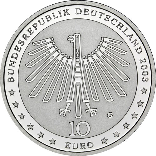 Gedenkmünze 10 Euro 2003 PP Gottfried von  Semper