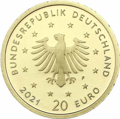 Deutschland 20 Euro Goldmünze 2021 Schwarzspecht Mzz. F