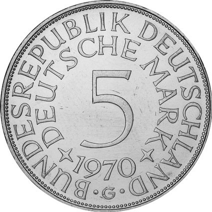 Heiermann Silberadler Münzen Deutschland 5 DM 1970 Silber 