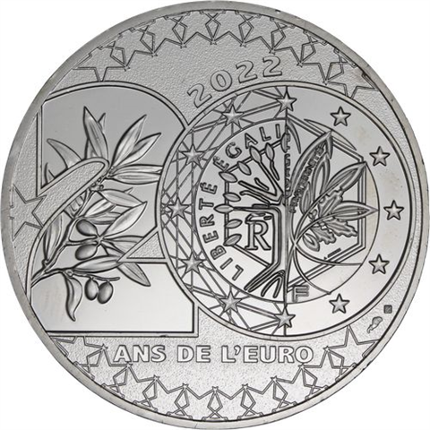 Frankreich-20 Euro-2022-AGstgl-20 Jahre Euro-Bargeldverkehr-RS