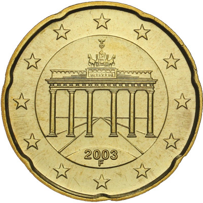 Deutschland 20 Cent 2003 bfr. Mzz.F Brandenburger Tor