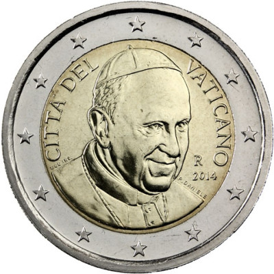 2 € Kursmünze Vatikan 2014 mit dem Motiv Papst Franziskus Gedenkmünzen Sondermünzen Münzkatalog bestellen 