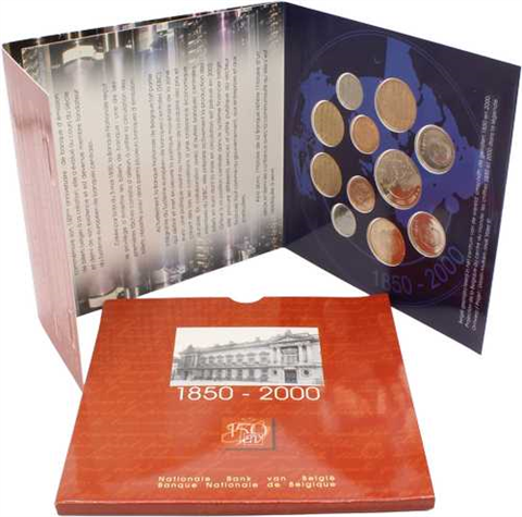 Belgien-50centines-50Frank-2000-KMS-150 Jahre Nationalbank-Folder