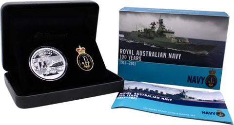 Australien-1 Dollar-2011-AGpp-100Jahre Royal Navy-RS