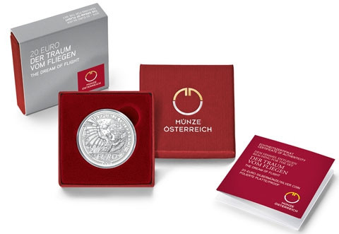 20 Euro Silber 2019 Österreich dem Himmel entgegen 1. Ausgabe Traum vom Fliegen bestellen 
