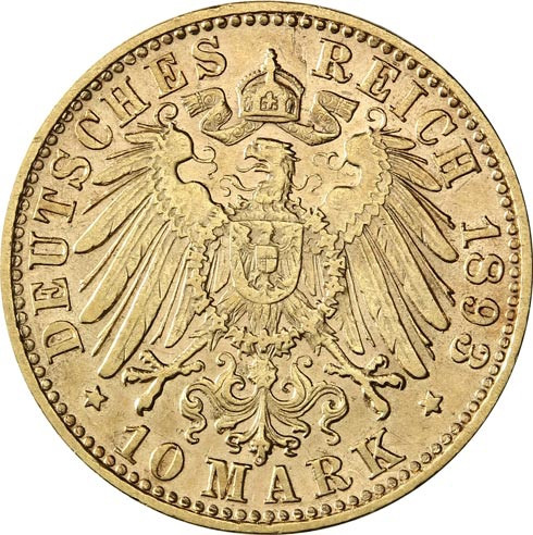 Kaiserreich 10 Mark 1890-1900 König Otto von Bayern J.199-I
