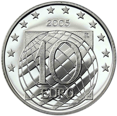 Italien 10 Euro 2005 PP Frieden und Freiheit in Europa I