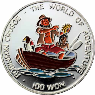 Korea 100 WON 1996 PP Robinson Crusoe I