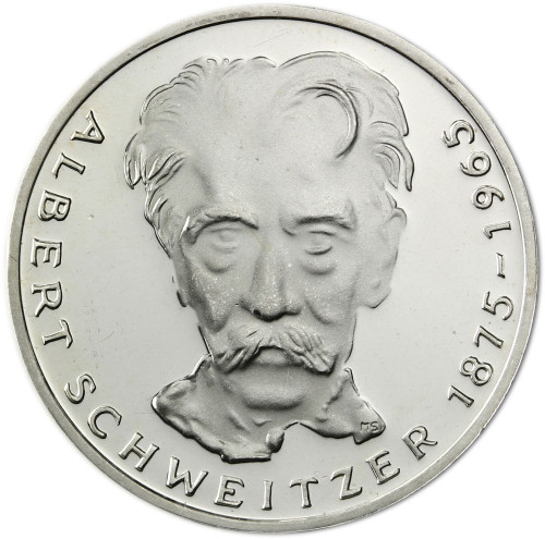 Deutschland 5 DM Gedenkmünze 1975 Albert Schweitzer 