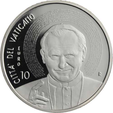 Vatikan-10 Euro-2015-AGPP-10.Todestag des Heiligen Johannes Paul II-Etui