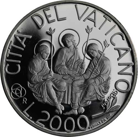 Vatikan-2000 Lire-2000-PP-Fondo Specchio Heilige Tür-Etui