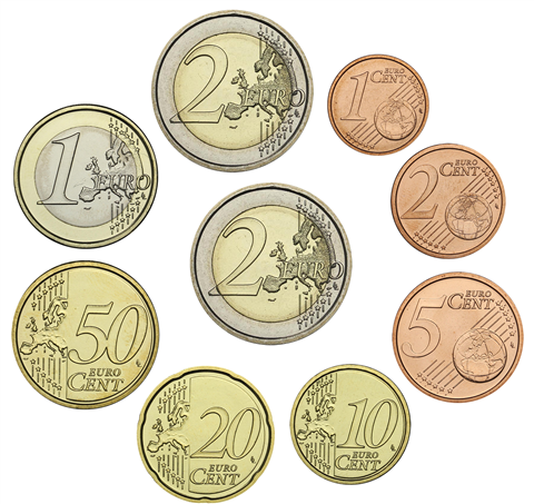 9 Münzen 1 Cent - 2 Euro 2