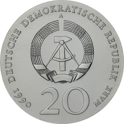 J.1634 - DDR 20 Mark 1990 Stgl. Andreas Schlüter Sonderpreis 
