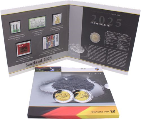 Deutschland-2Euro-Briefmarken-2025-Saarschleife-Folder