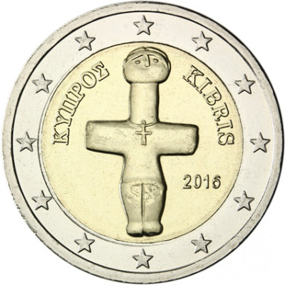   Zypern 2 Euro 2016 bfr. Idol von Pomos Muenze 