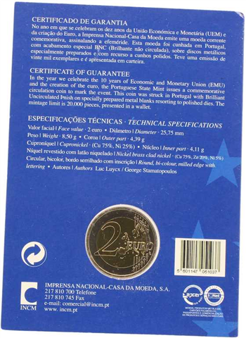 Portugal-2Euro-2009-stgl-Währungsunion-Coincard-RS-shop