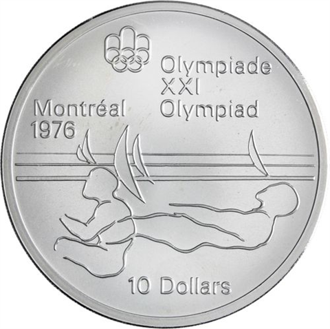 Kanada-14x10+14x5 Dollar-1973-1976-AGstgl-Olymp Montreal 76-Etui