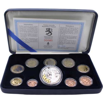 Finnland-5,88 Euro+Medaille-2007-PP-KMS-Etui
